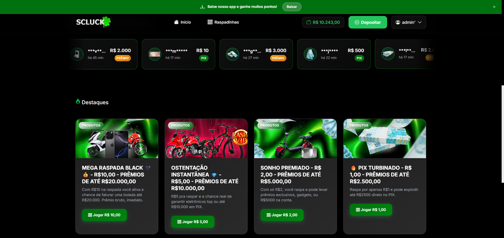 Raspadinha Online V1 - PHP PURO